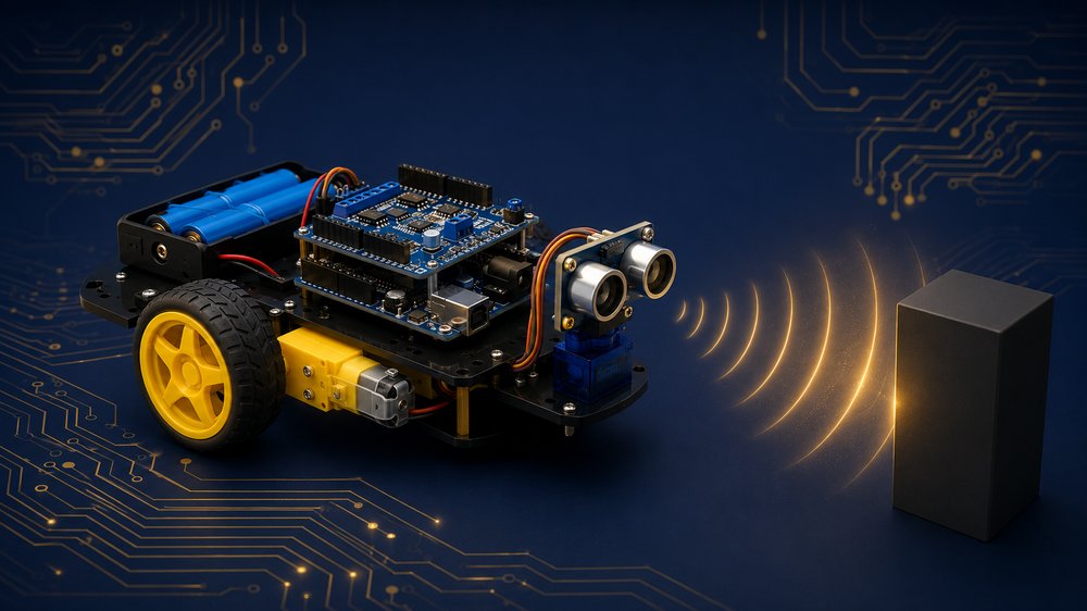 Carrinho robô 2WD com Arduino que desvia de obstáculos