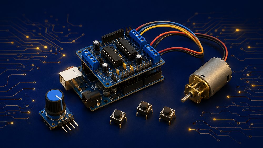 Controle de motor DC com Motor Shield L293D e Arduino