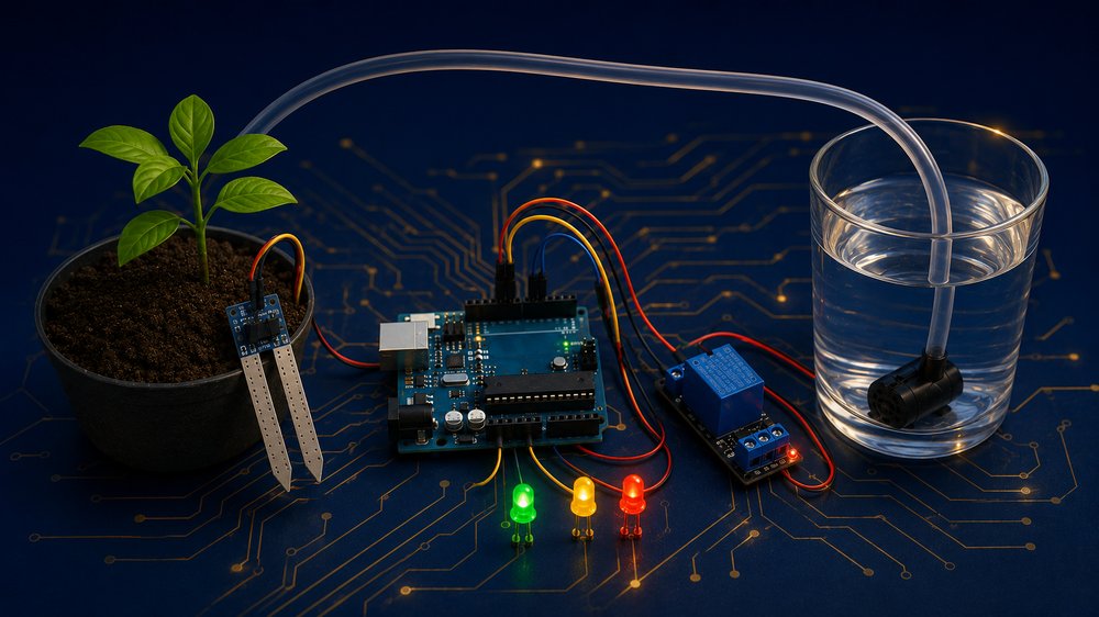 Sensor de umidade do solo com Arduino: monitor e irrigação automática